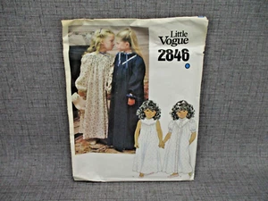 Little Vogue 2846 Girls Robe Bathrobe Nightgown Sewing Pattern Toddler Size 5 - Picture 1 of 7