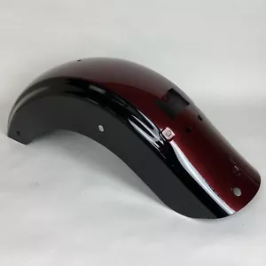 Guardabarros trasero Harley 2009 Up FLHX Road Street Glide dos tonos rojo/negro arañazos - Imagen 1 de 16