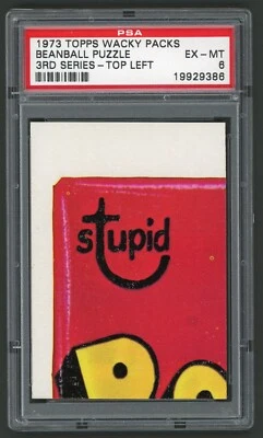 1973 Topps Wacky Packages Beanball Puzzle / Checklist TL 3rd Series PSA 6 - Image 1 of 3