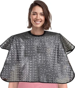 Mantello tintura capelli unisex-adulto impermeabile, mantelle pettinate corte per parrucchiere, fare - Foto 1 di 6