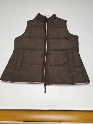 Womens Vest Puffer Merona Pink & Brown Reversible Winter-size S - Image 1 of 4
