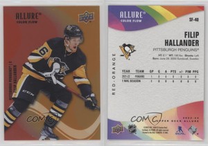 2022-23 Upper Deck Allure Color Flow Red Orange Filip Hallander #SF-40 Rookie RC