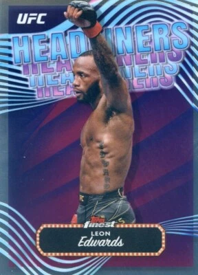 2024 Topps Finest UFC LEON EDWARDS #HDL-4 HEADLINERS BASE INSERT - Image 1 of 2