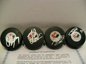 Team Canada 4 Autographed Puck Shane Doan Jonathan Huberdeau Murray Cogliano COA - Picture 1 of 1