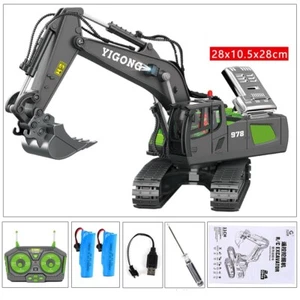 New RC Excavator Children Toys Remote Control Excavator Dump Truck Bulldozer Car - Picture 1 of 6