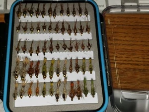 72 PT& GRE Hare's ear Trout Flies w/box - Quality Trout Fly Box Assortment - Picture 1 of 1