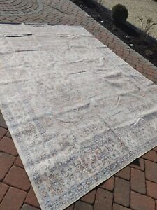 Ruggable 9 x 12 ft Washable Rug $419 Crate and Barrel Medallion Gray 