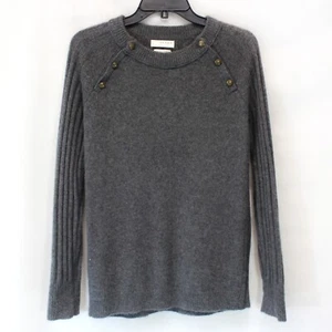 Kenar 2-Ply 100% Cashmere Knit Thick Soft Warm Grey Crew Neck Sweater Medium - Picture 1 of 7