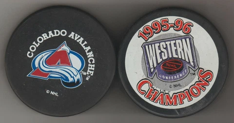 Colorado Avalanche 1995 1996 Western Conference Champions Trench NHL Hockey Puck Cover