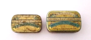 TWO Antique The Allenbury's Glycerine & Black Currant Pastilles Tins London E.2 - Picture 1 of 4