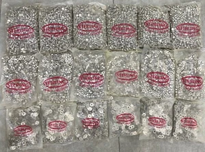 Hex Head Bolt, M8x25mm, BRASS NICKEL Plated, C/W Flat Washer & Hex Nut 15 Pc's - Picture 1 of 1