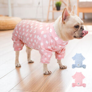 Soft Cotton Dog Pajamas with Four Legs Pet Cat Puppy Small Dogs Clothes Jacket 