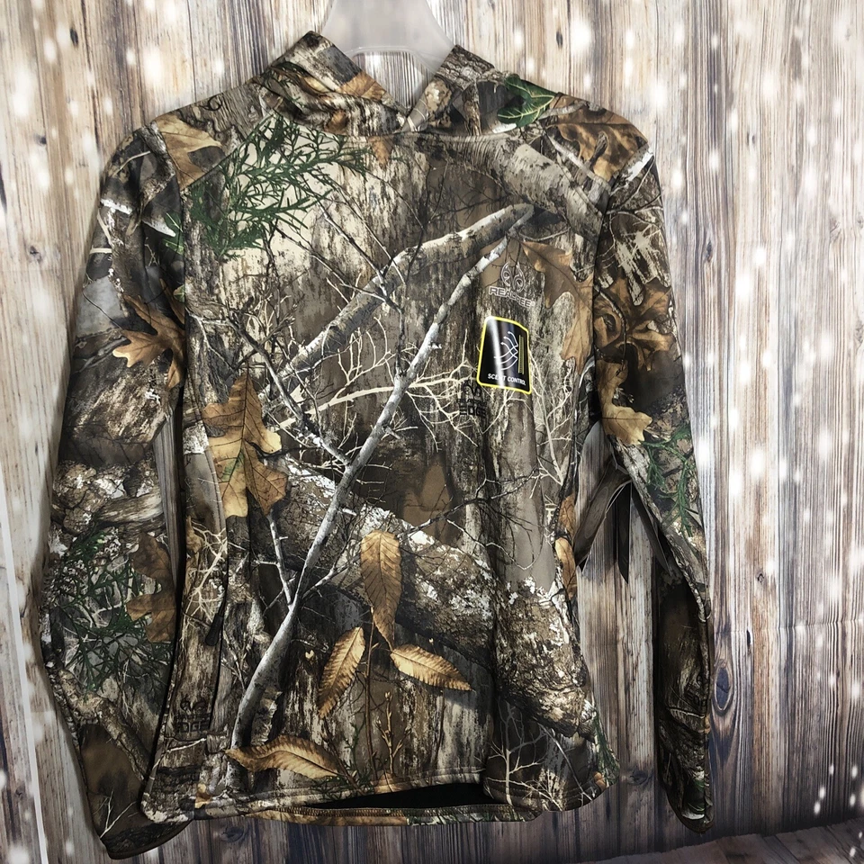 NWT Women's Realtree Camo Tech Hoodie with Face Gaiter Scent Control Size Small - Image 1 of 4