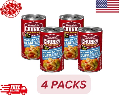 (Paquete de 4) Sopa gruesa Campbell's, sopa de almejas Manhattan, 18,8 onzas Foto 1 de 4