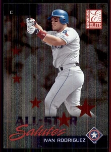 2002 Donruss Elite All-Star Salutes #AS18 Ivan Rodiriguez Rangers 1107/1998 - Foto 1 di 2