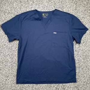 Figs Scrub Top Mens XL Short Sleeve Pocket V Neck Blue PM2600 - Picture 1 of 8