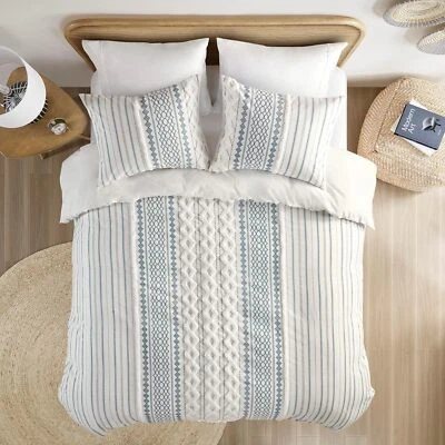 Conjunto de edredom estampado INK+IVY Imani 100% algodão com fronhas de chenille - Imagem 1 de 4