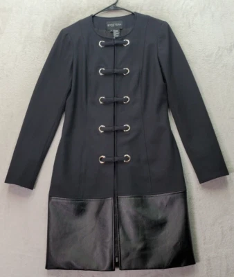 Etcetera Coat Women's Size 0 Black Lined Slit Sleeve Hook & Eye Front - Image 1 of 4
