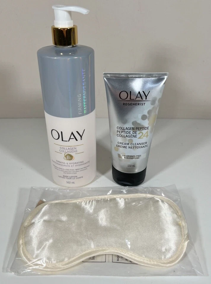Olay Collagen B3 Body Lotion & Collagen Peptide 24 Cream Cleanser w/ Eye Mask — 第 1/4 张图片