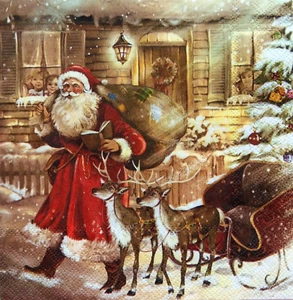 3 Paper Design Napkin Decoupage Craft Tissue Santa Children Christmas Deer Gift - Picture 1 of 2