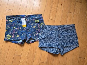 Lot of 2 women's denim design Shorts by H&M size 10 and 12 - Picture 1 of 5
