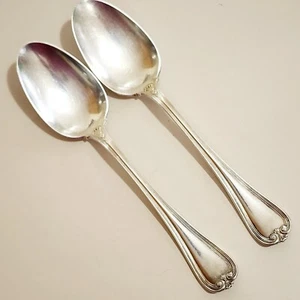 Priscilla 1900 by 1847 Rogers Bros Silverplate Serving Spoons 8.25" set of 2 - Picture 1 of 10