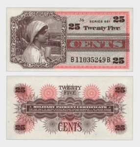 USA - 1968 - 25 Cents - Military Payment Certificate - "UNC"  #CO6082 - Picture 1 of 6