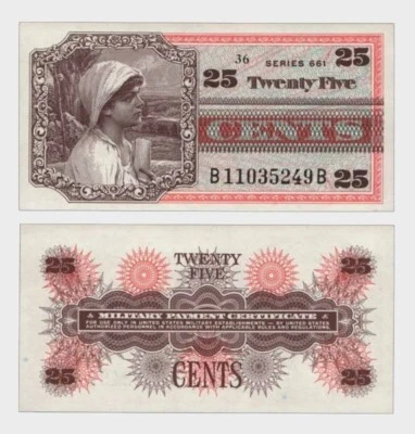 USA - 1968 - 25 Cents - Military Payment Certificate - "UNC"  #CO6082 - Image 1 of 4