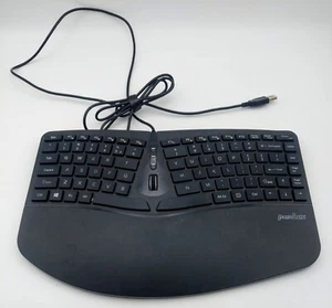 Perixx Wired Ergonomic Split Keyboard Black Periduo406-A Vertical Scroll TESTED - Picture 1 of 2