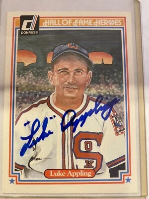 1983 Donruss #8 Luke Appling White Sox Signed Auto HALL OF FAME HEROES - Image 1 of 2