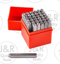 1/4" 36pc Letter & Number Stamp Punch Set 6mm Hardened Steel, Metal Wood Leather