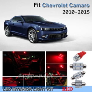 For 2010-2015 Chevrolet Camaro Premium Red LED Interior Lights Kit 6 Pieces - Picture 1 of 7