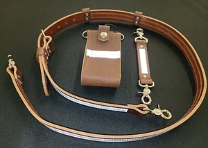 1,5" breites Leder REFLEKTIERENDES Funkband 3 Stück Taschenetui braun normale Länge - Bild 1 von 19