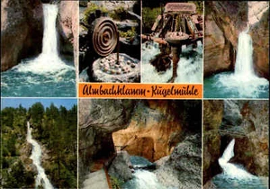Postal con motivo de cascada Waterfall River Falls Almbachklamm a.d. Kugelmühle Baviera - Imagen 1 de 2