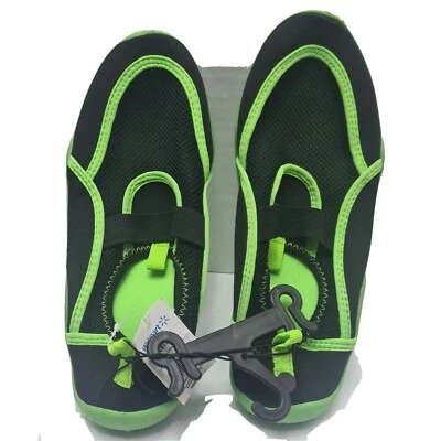 Zapatos para niño o niña NEGRO Y VERDE NEÓN AGUA AQUA NUEVOS CON ETIQUETAS Talla 6 Foto 1 de 3