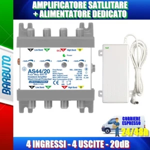 AMPLIFICATORE DI TESTA SAT 20dB CON ALIMENTATORE LEM ELETTRONICA KITAS44/20 - Foto 1 di 1
