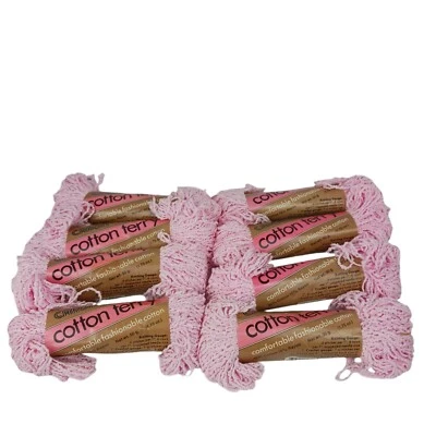 8 madejas Caron Algodón Terry 5009 Rosa Suave 85% Algodón 15% Rayón Hilo Foto 1 de 4