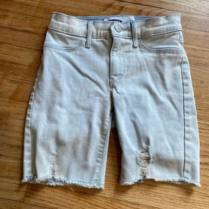 Old Navy Girl 10 Ballerina Distressed Light Wash Elastic Waist Shorts RN 54023 - Picture 1 of 8