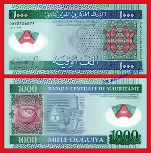 MAURITANIA MAURITANIE 1000 Ouguiya 2014 Polymer Pick 19 SC / UNC - Imagen 1 de 1