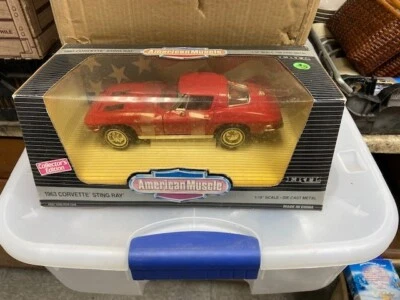 1963 Chevrolet Chevy Corvette Red Car  1/18 American Muscle NIB In Collector Box - Image 1 of 4