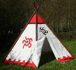 Tipi Wigwam Indianerzelt mit Aluminium-Stangen 183 x 137cm "Top Qualität" 52052 - Bild 1 von 11