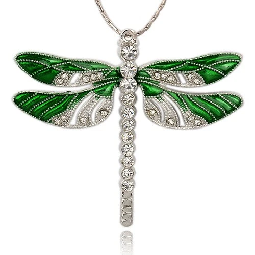 20x Alloy Lovely Enamel Dragonfly Big Pendants with Crystal Rhinestone 57x64x5mm - Image 1 of 1