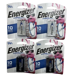 LOT OF 4 Energizer  Ultimate Lithium 9 V Batteries - 4 Count EXP: 2031 - Picture 1 of 2