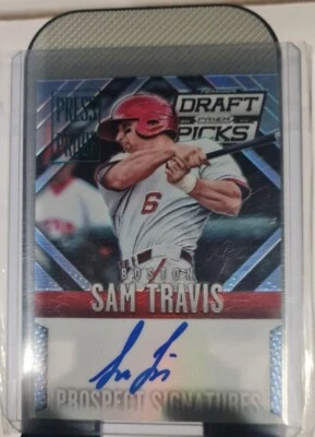 2014 Panini Prizm Perennial Draft Picks Press Proof /199 Sam Travis #67 Auto - Image 1 of 2