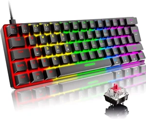 60% Wired Gaming Keyboard RGB Backlit Ultra-Compact Mini Keyboard for PC/Mac/PS4 - Picture 1 of 1
