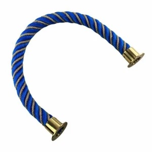 Cuerda de barrera de línea suave azul de 24 mm desparasitada natural x 2,5 m c/w extremos de copa de latón - Imagen 1 de 4
