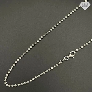 Italian Solid Sterling Silver Bead Ball Chain Necklace 925 Silver Chain Unisex - Picture 1 of 5