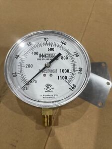 Weiss Instruments Industrial Pressure Gauge 4CTS-1-160-4L-PO 1/4" NPT LM 160 PSI