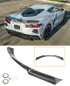 Real Carbon Fiber Spoiler Wing Rear Lid Ducktail For 20-Up Corvette C8 New - Picture 1 of 12