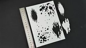 Different Blood Paint Ink Water Splashes Reusable Mylar Stencil Splatter Paint - Picture 1 of 3